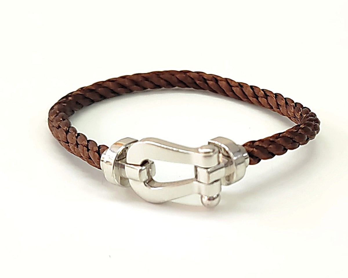 Bracelet FRED Force 10 en or blanc et acier