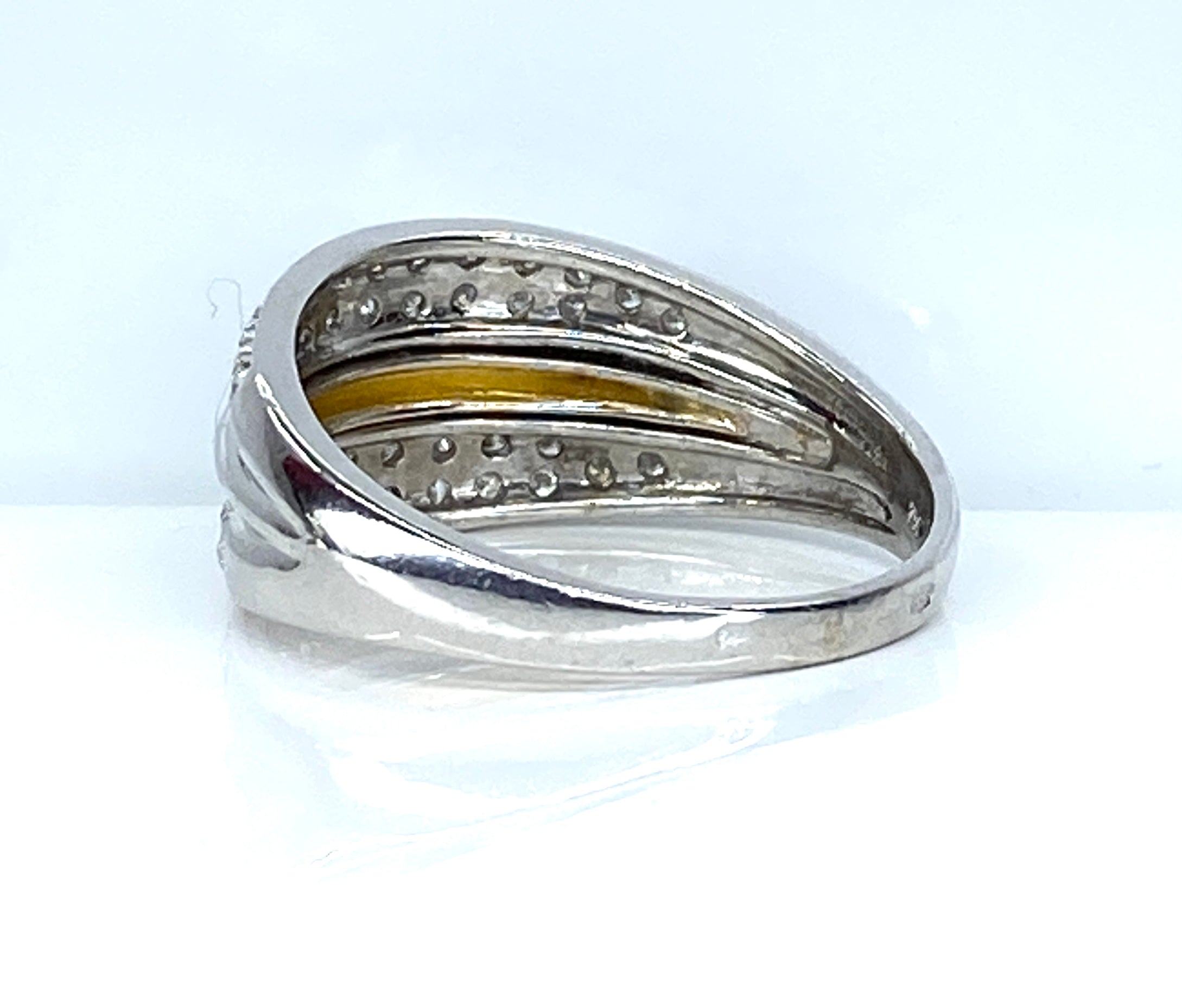 Gold and Diamond Bangle Ring