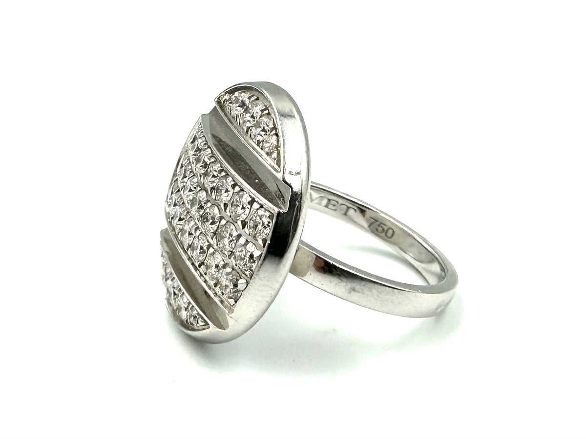 CHAUMET "Class One Croisière" Cocktail Ring in white gold and diamonds