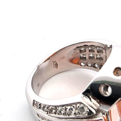 Cocktail Ring in White Gold, Opal, and Diamonds