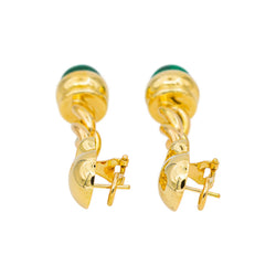 Yellow gold Malachite Drop Earrings