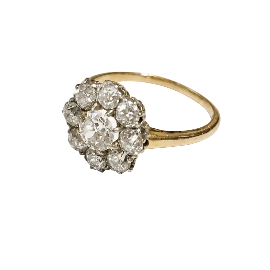Marguerite Ring in Yellow Gold and Diamonds