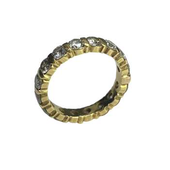 Yellow Gold and Diamond Wedding Band