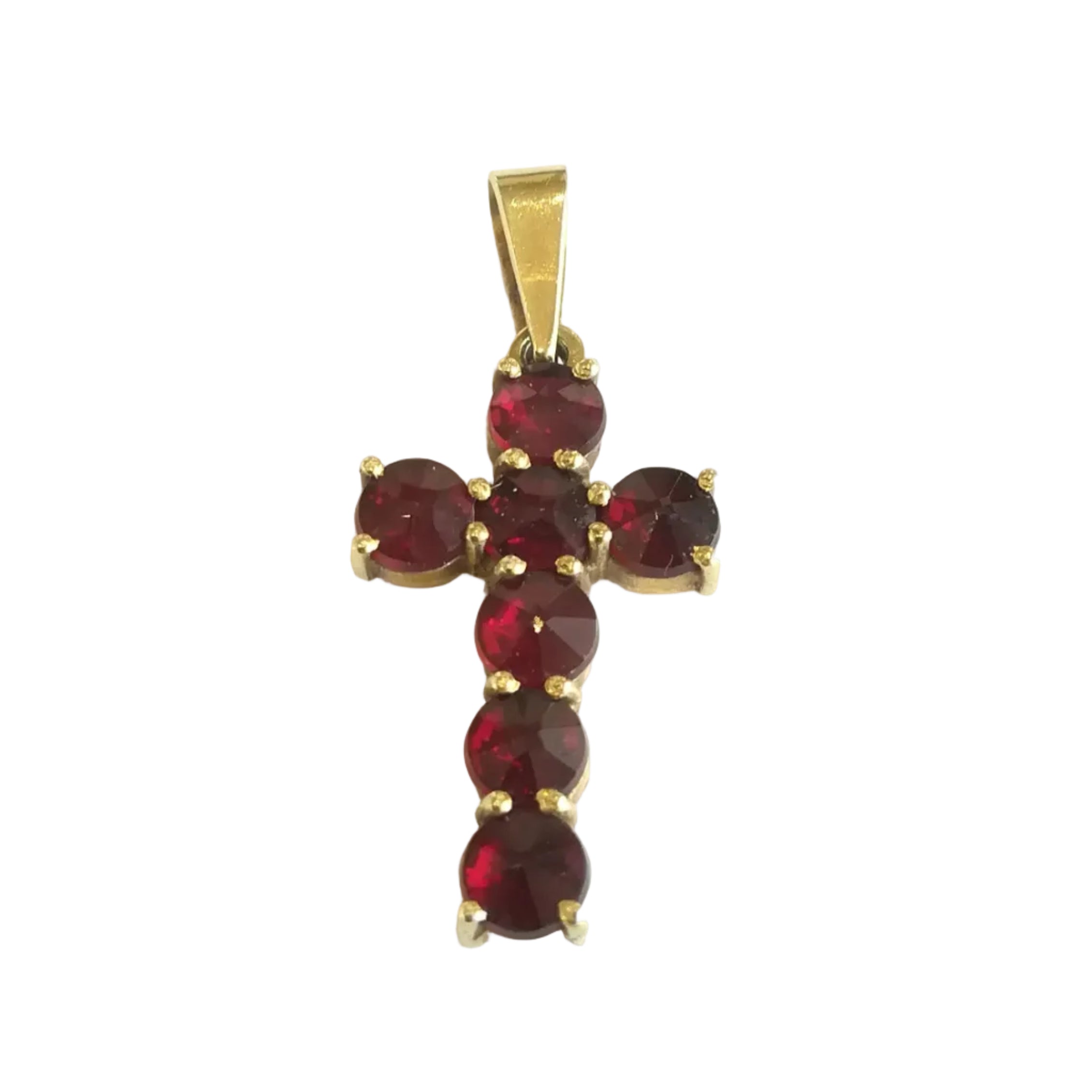 Little Cross Gold Yellow gold Garnets