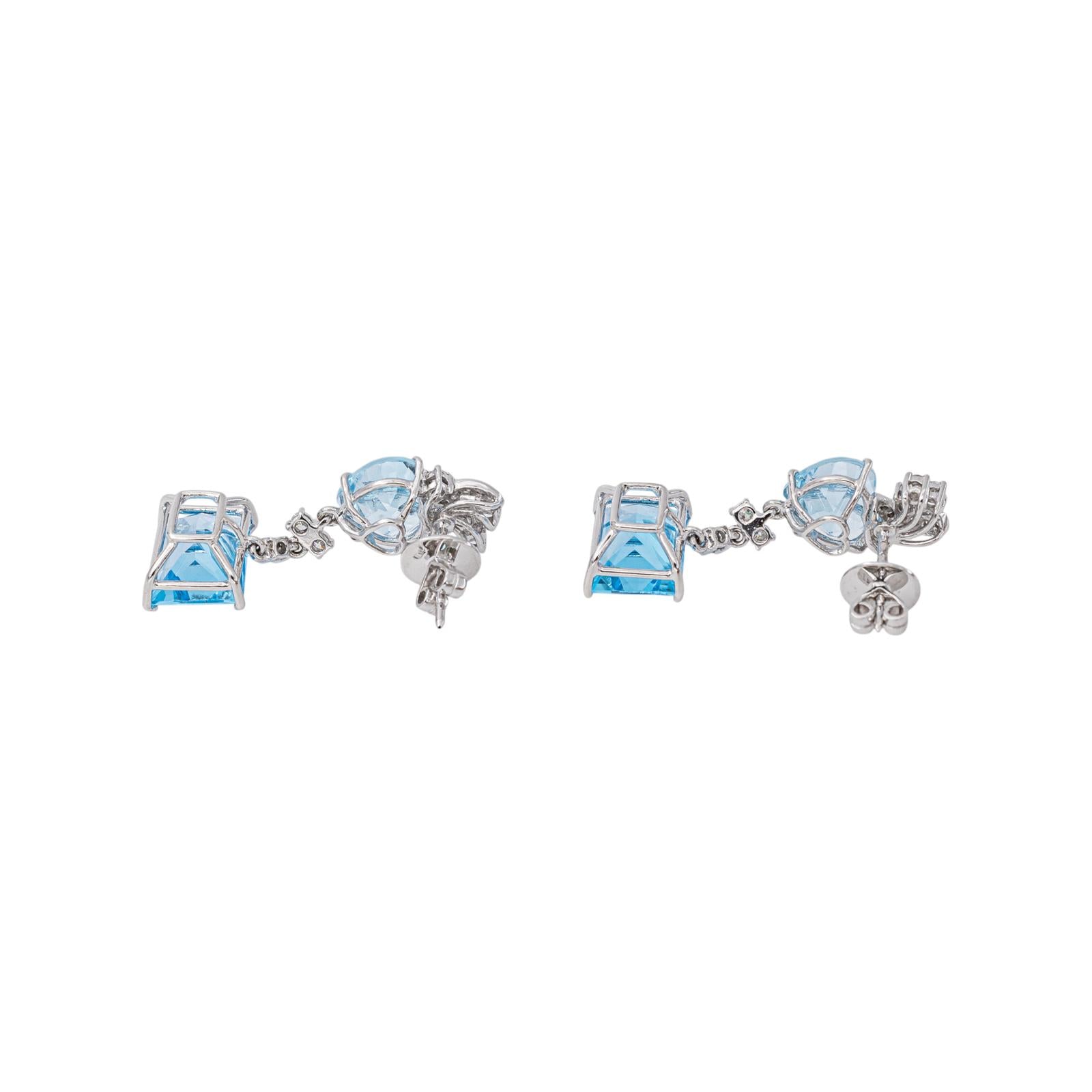 White gold Topaz Earrings