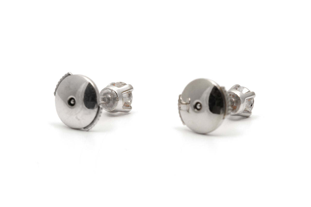 Boucles d'oreilles Puces en or blanc et diamants