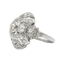 Platinum and Diamond Dome Ring