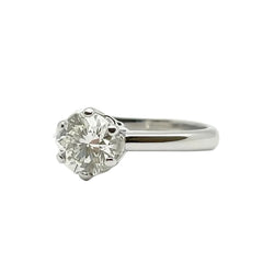 White Gold Solitaire Ring with a Diamond