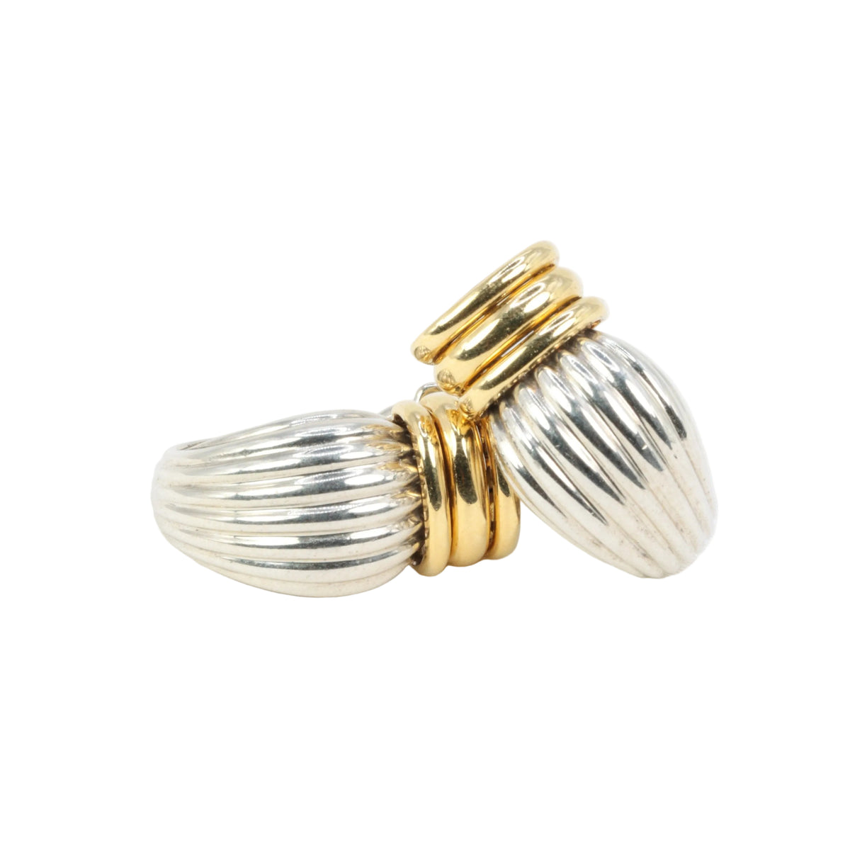 O.J. PERRIN Clip-On Earrings in Yellow gold and Silver
