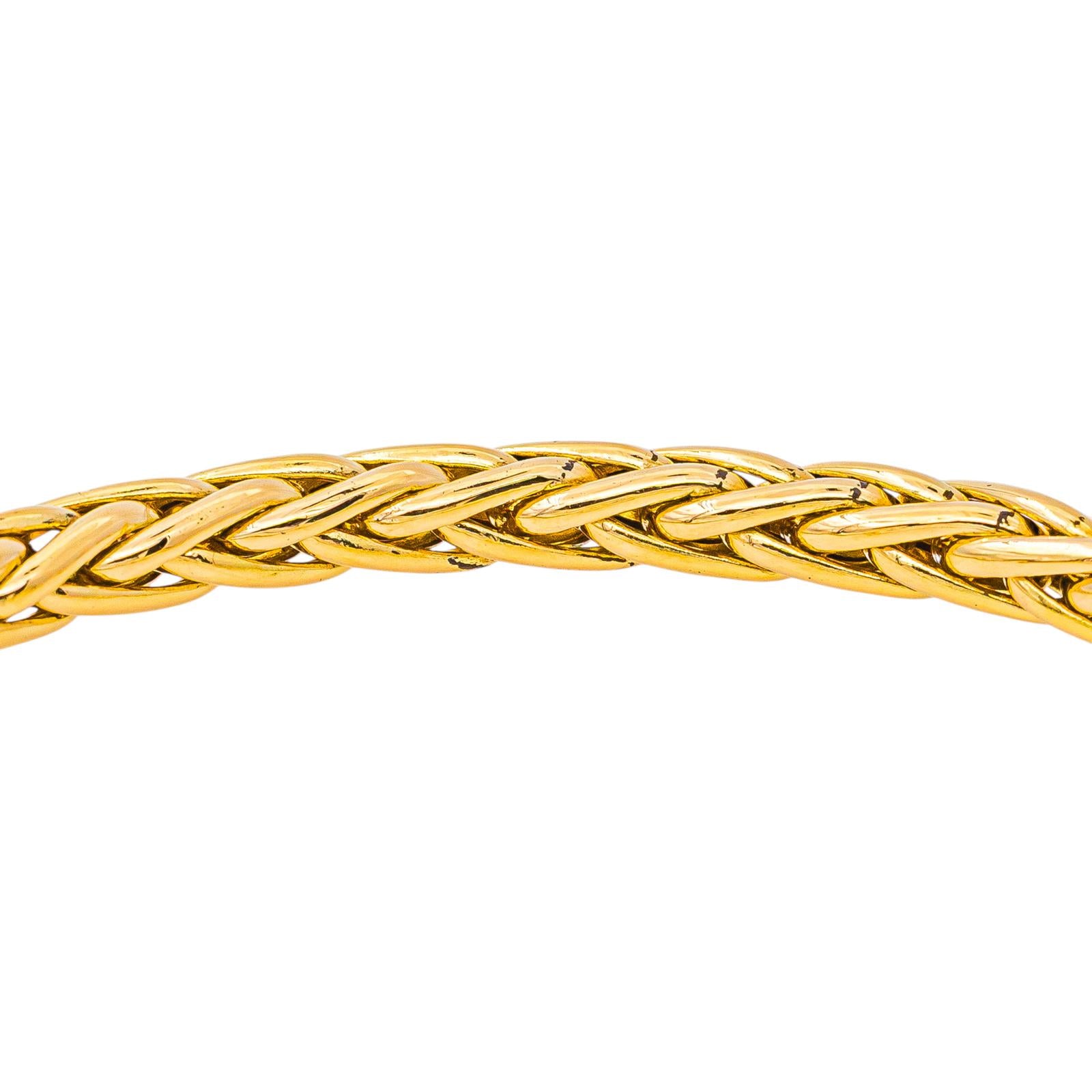 Yellow Gold Palm Leaf Link Bracelet