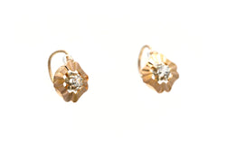 Yellow gold and Sapphire Lever-back Earrings