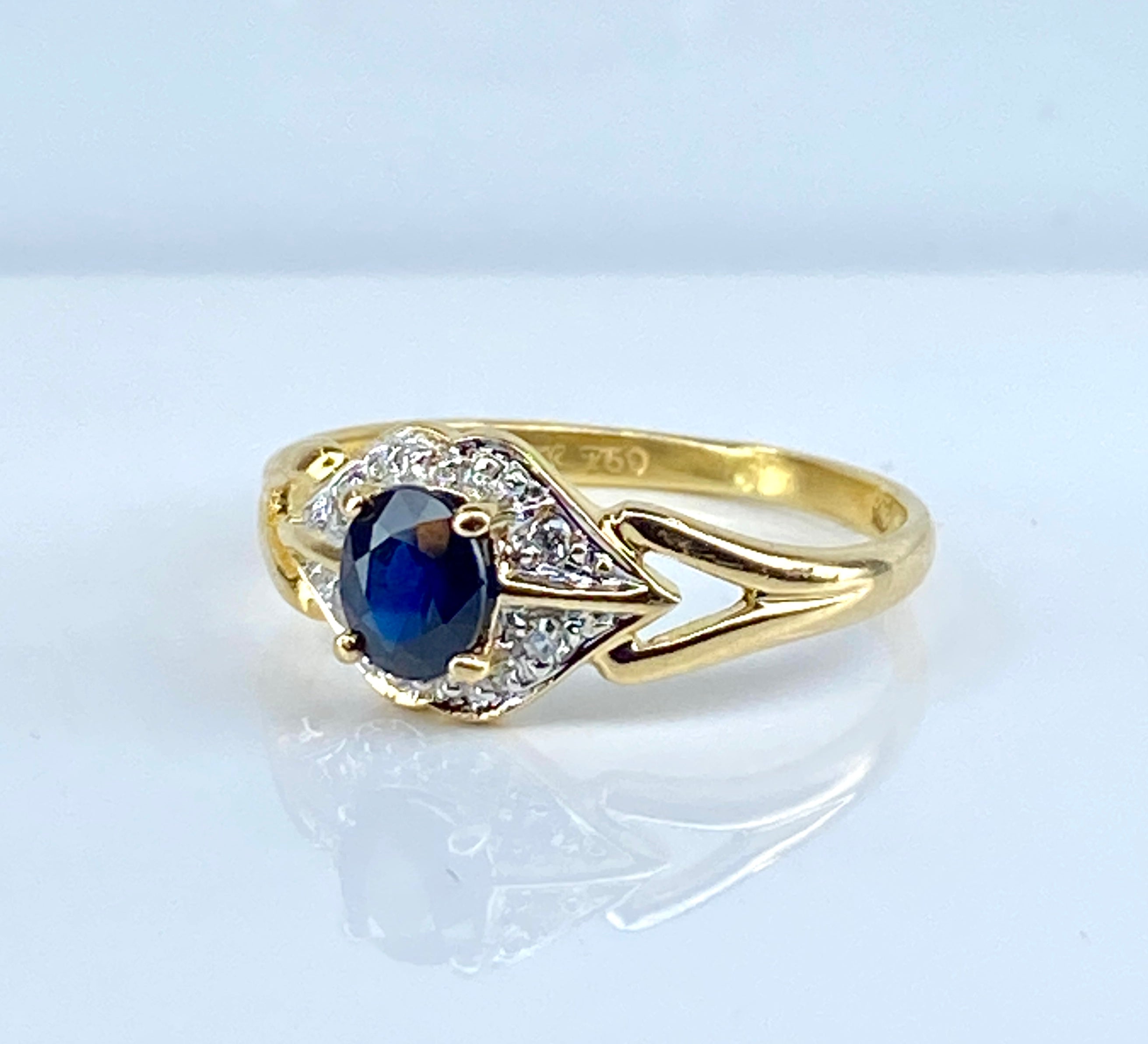 Gold, Sapphire, and Diamond Ring