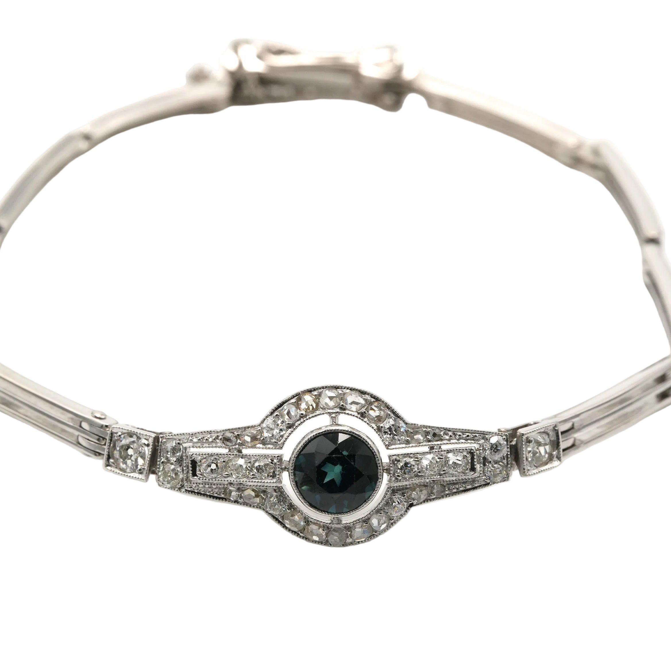 Bracelet in White gold, Sapphire and Diamonds