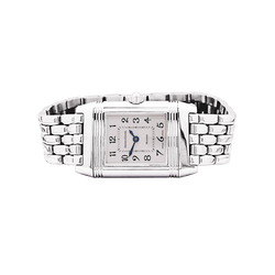 Montre Jaeger Lecoultre, "Reverso", acier et diamants.