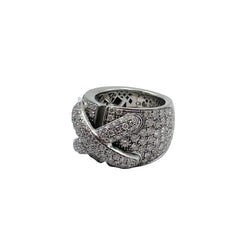 CHAUMET "Liens XL" Band Ring in white gold and diamonds