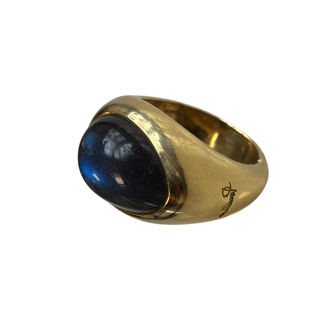 POMELLATO Bangle Ring in Yellow gold and labradorite