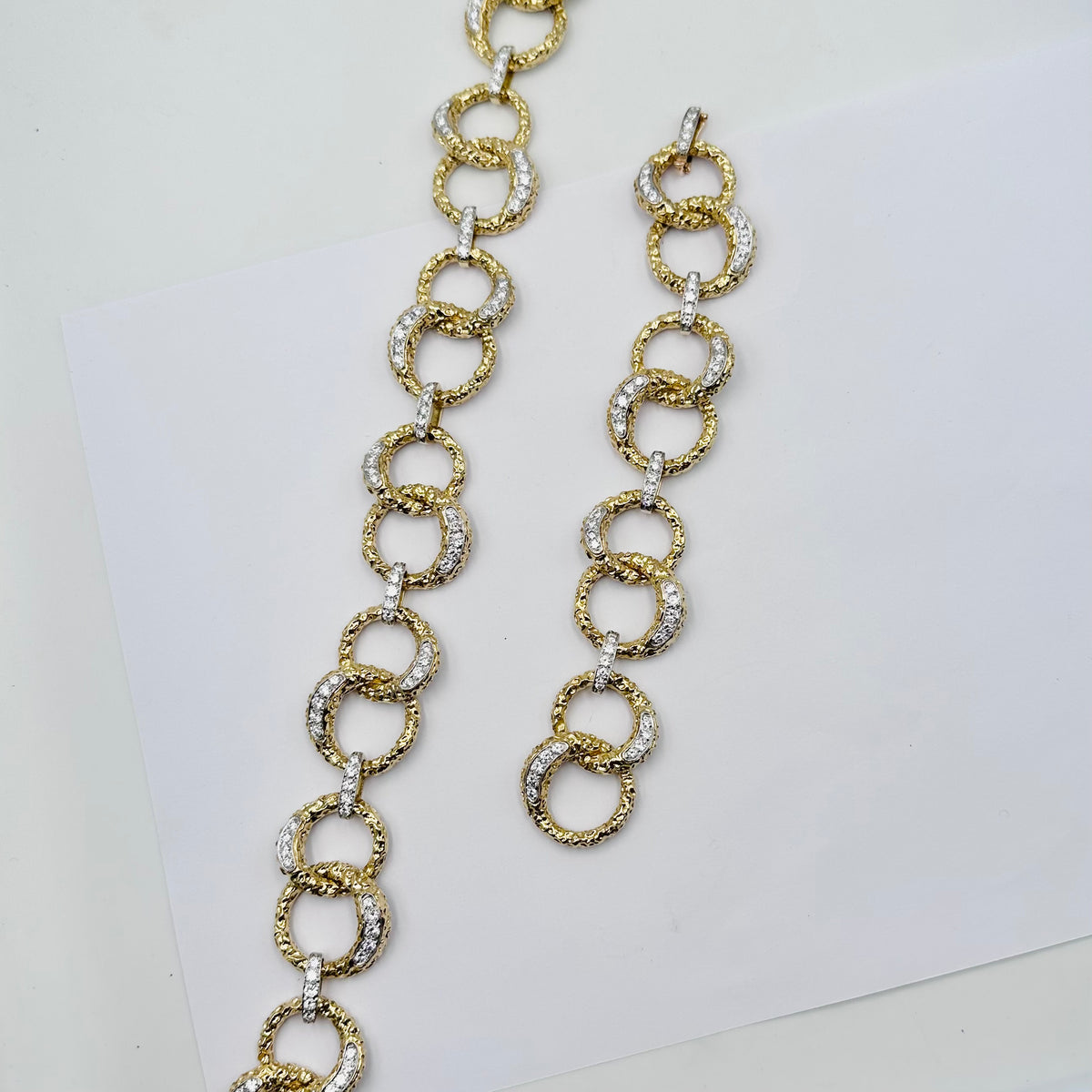 M. GERARD Necklace in yellow gold, Platinum, and Diamonds