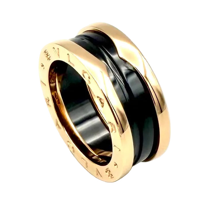 BULGARI "B.Zero1" Band Ring in rose gold and ceramic