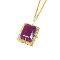 Yellow gold, Ruby, and Diamond pendant