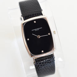 VACHERON CONSTANTIN watch in white gold, stainless steel, leather, Onyx, and Diamonds
