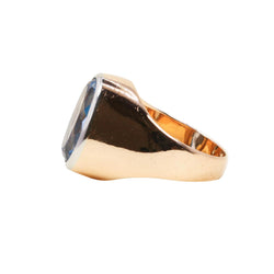 Rose gold and Aquamarine Signet Ring