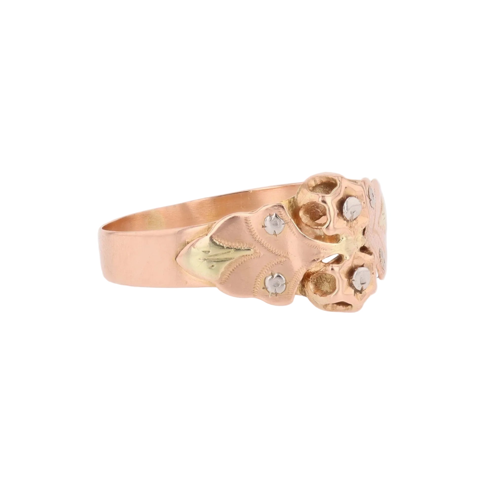 Toi & Moi Ring in white gold, rose gold and green gold