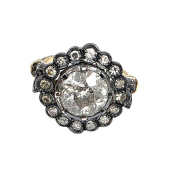 Entourage Ring in yellow gold, silver, and diamonds