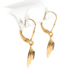 Yellow Gold and Sapphire Drop Earrings