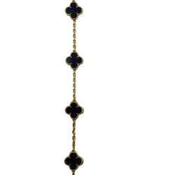 VAN CLEEF & ARPELS "Vintage Alhambra" Long Necklace in yellow gold and Onyx