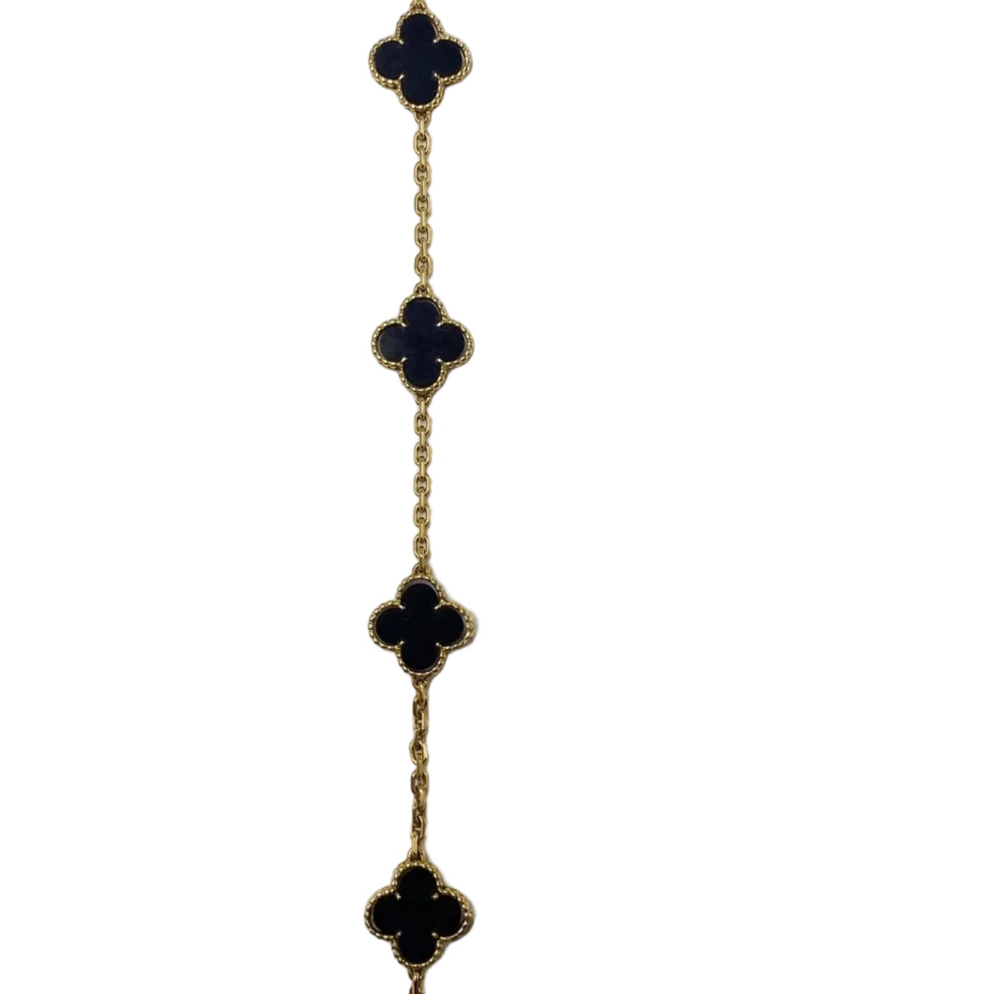 VAN CLEEF & ARPELS "Vintage Alhambra" Long Necklace in yellow gold and Onyx