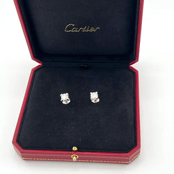 CARTIER "Double C" Earrings in White Gold and Diamonds
