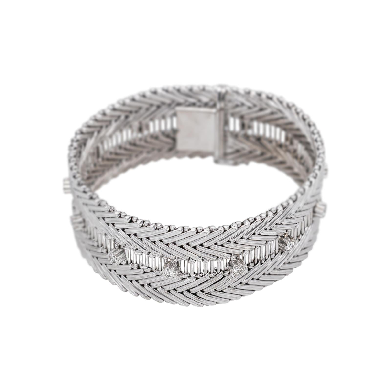 Bracelet White gold cuff diamond