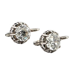 White Gold and Diamond Lever-back Earrings