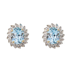 Yellow Gold Topaz Stud Earrings