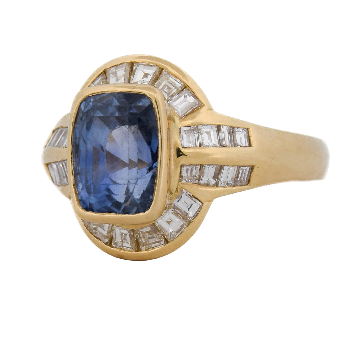"Entourage" Ring in Yellow Gold, Sapphire, and Diamonds