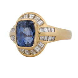 "Entourage" Ring in Yellow Gold, Sapphire, and Diamonds