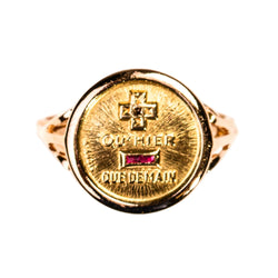 AUGIS Signet ring in Yellow gold and Rubies