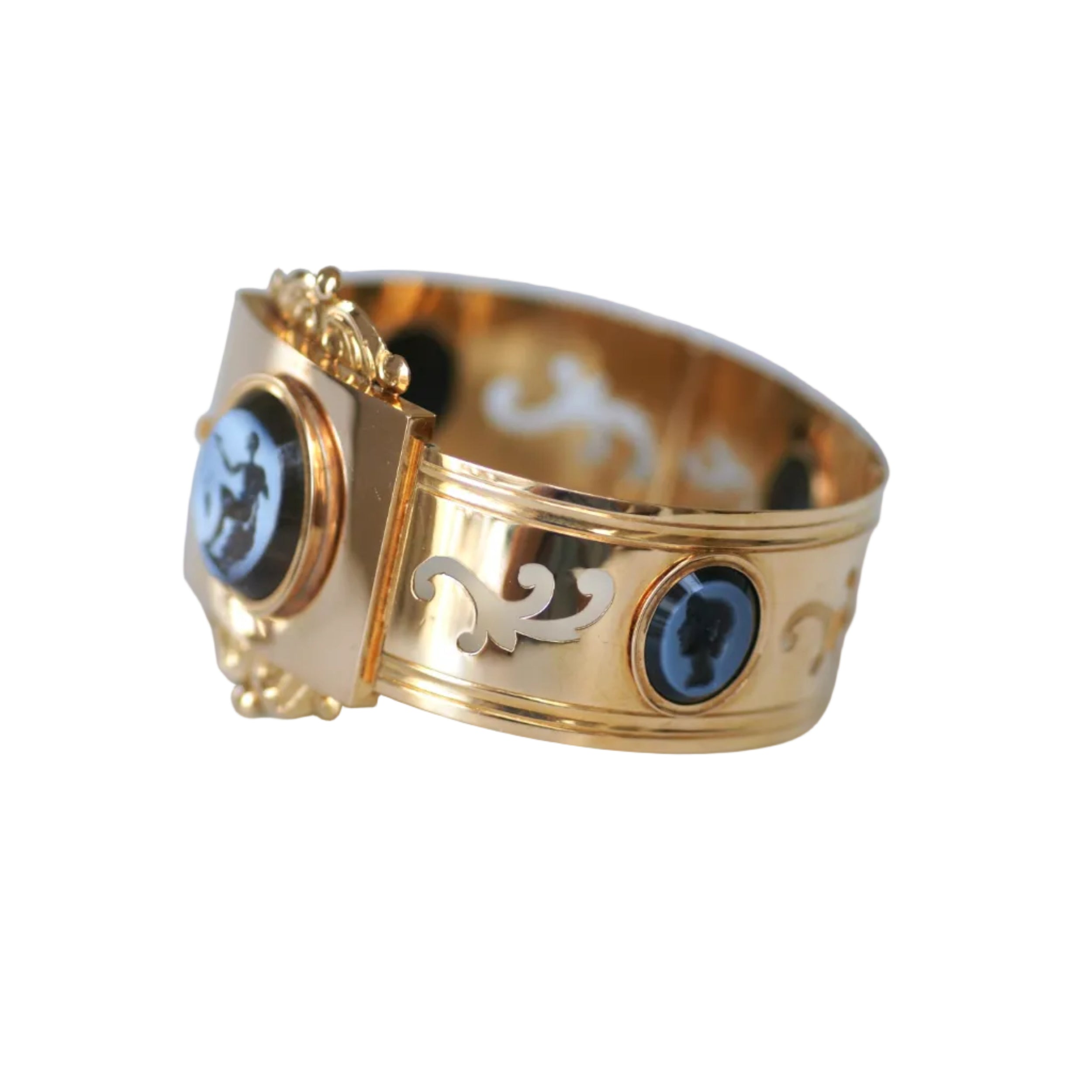 Rose Gold and Agate Bangle Bracelet