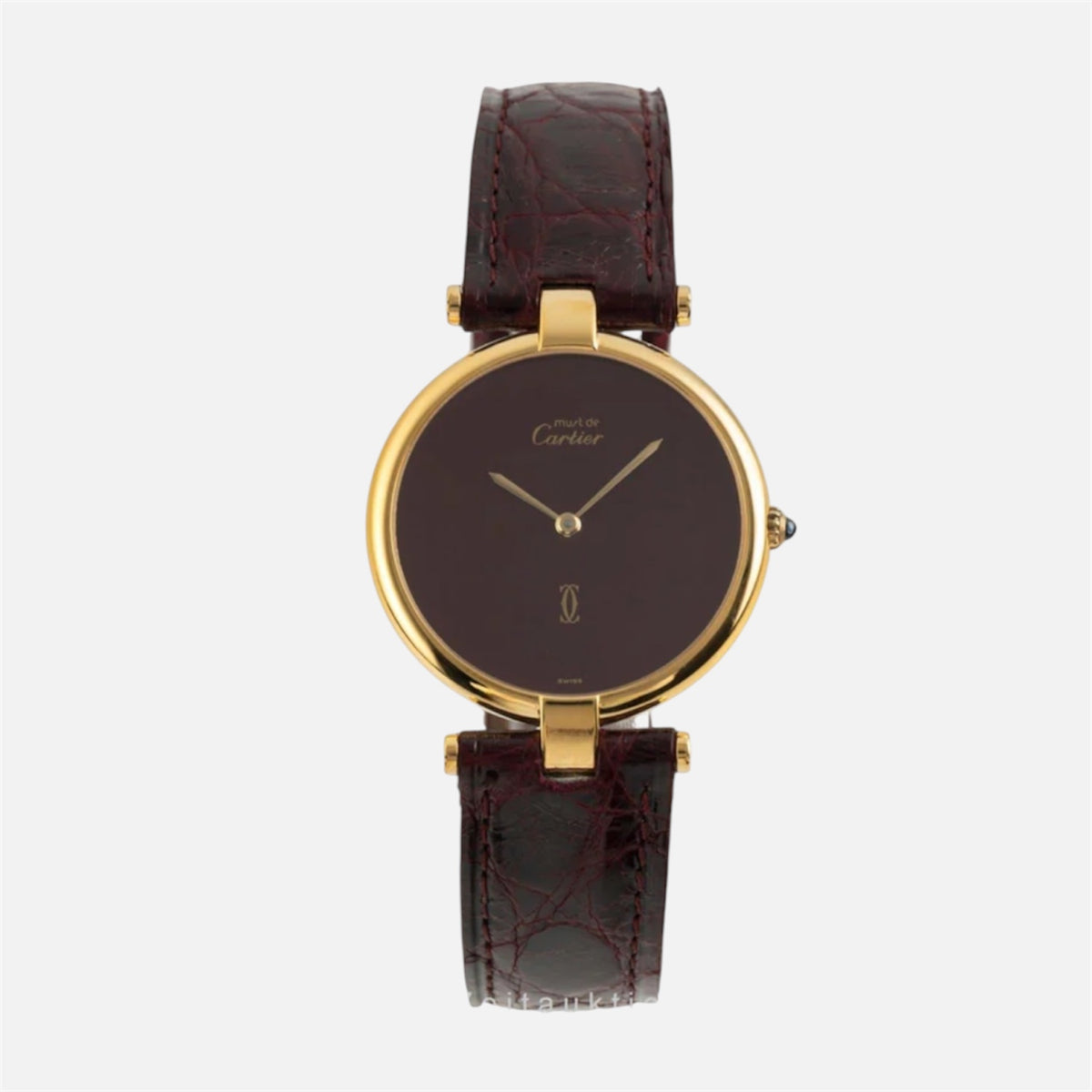 Montre CARTIER Vendôme en vermeil et cuir