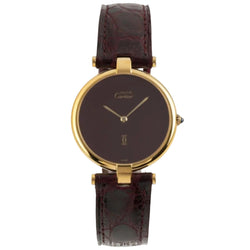 CARTIER "Vendôme" Watch in Vermeil and Leather