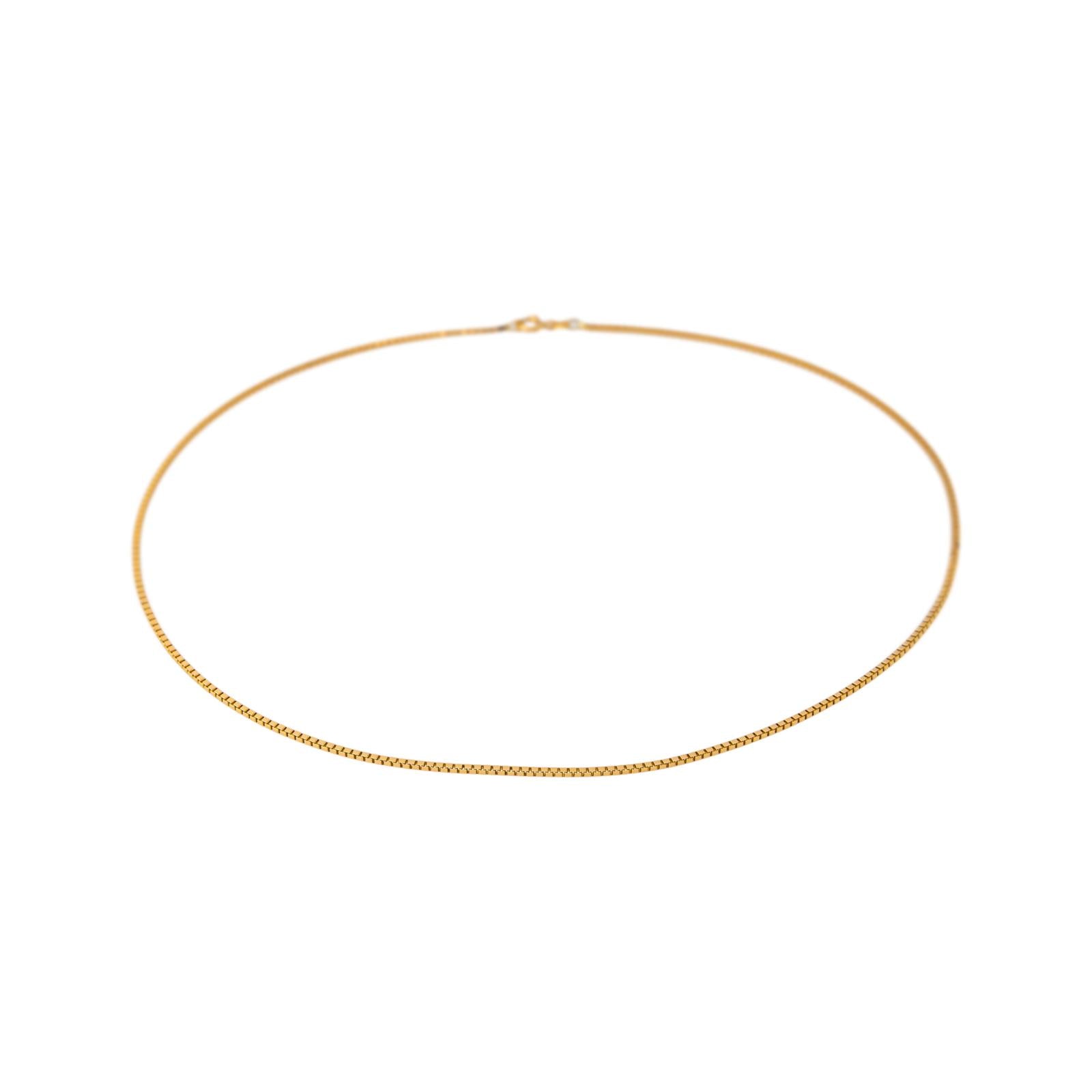 Yellow Gold Box Chain Necklace