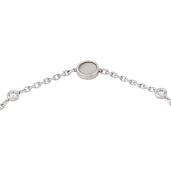 White Gold Forçat Link Bracelet with Mother-of-Pearl