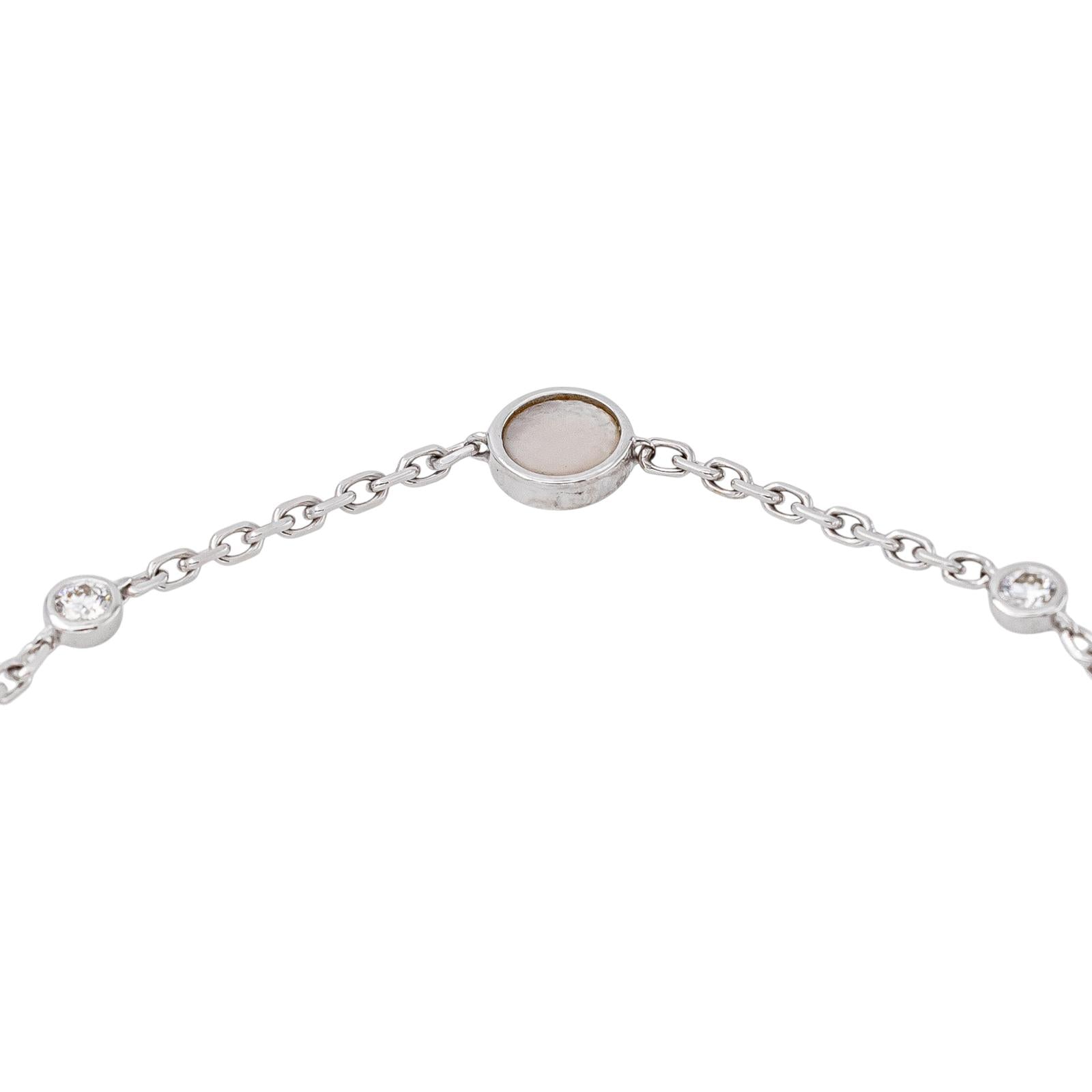 White Gold Forçat Link Bracelet with Mother-of-Pearl