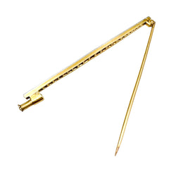 Brooch Art Deco hair clips in yellow gold, paltinium and diamonds.