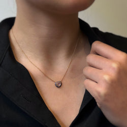 ALEXANDRA ROSIER "Amour" Pendant Necklace in yellow gold, sapphires, and moonstone