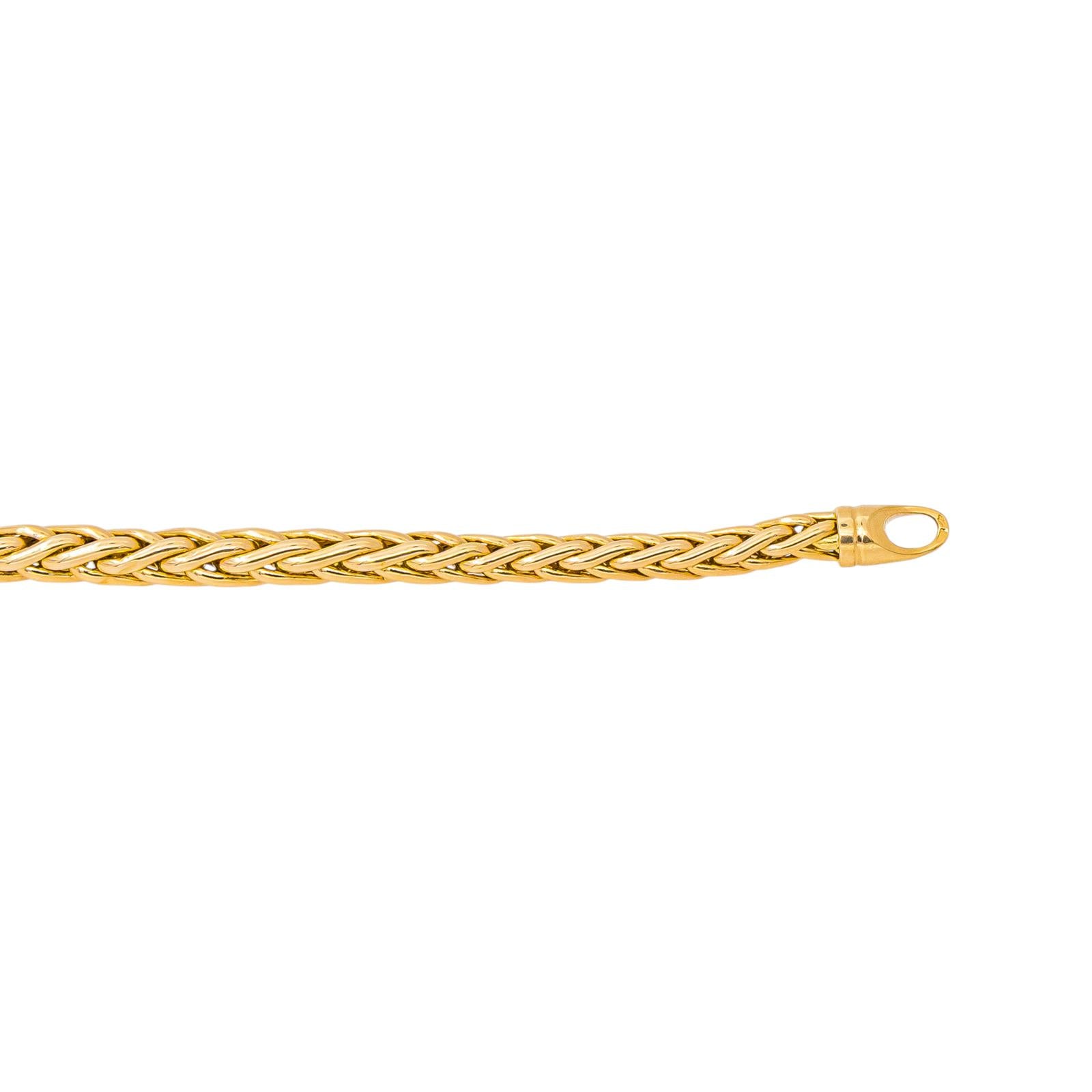 Yellow Gold Palm Leaf Link Necklace
