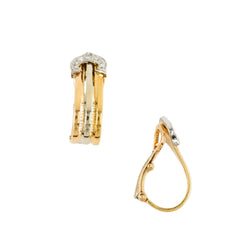 CARTIER "C de Cartier" Clip Earrings in white gold, yellow gold, and rose gold
