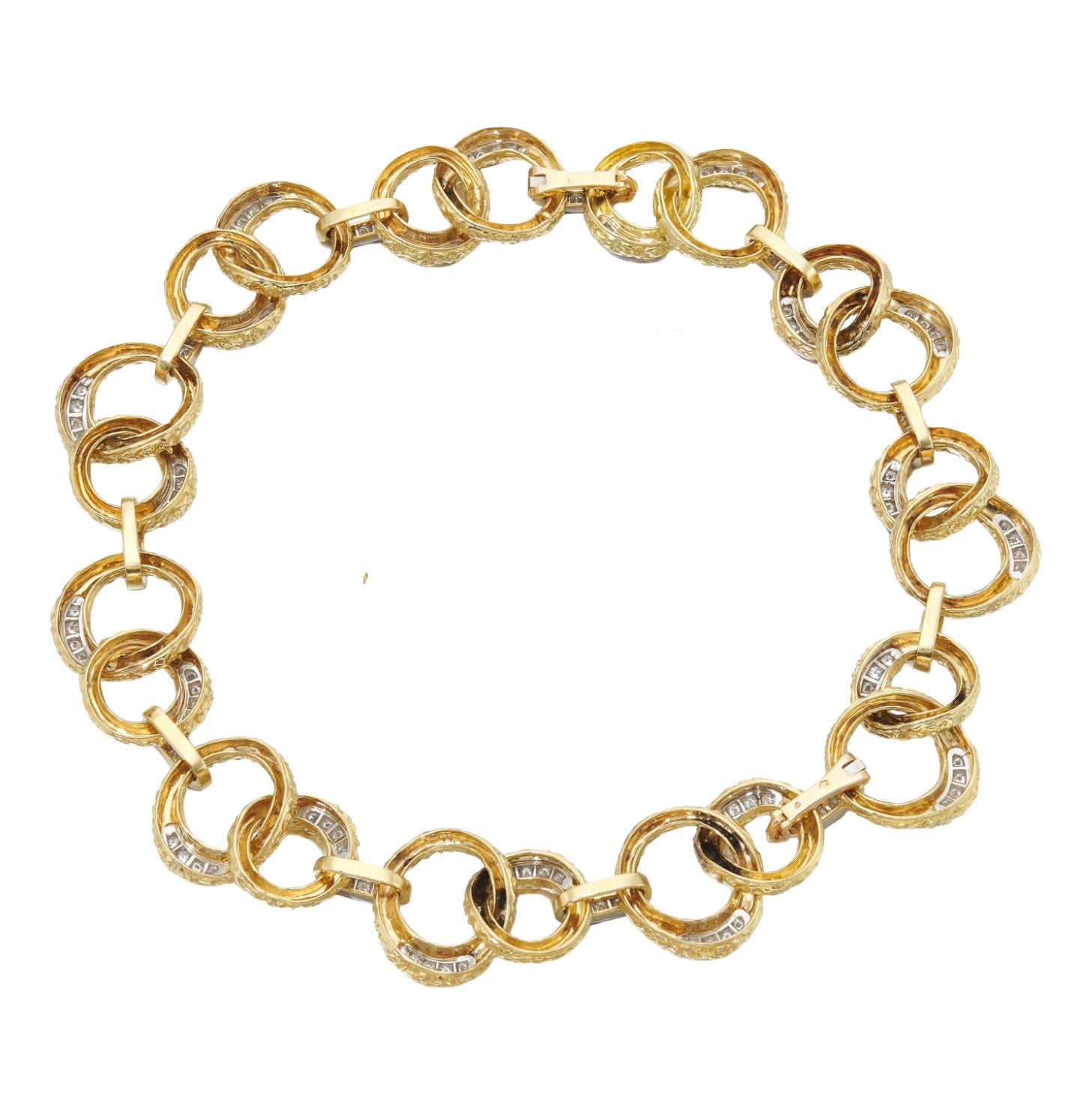 M. GERARD Necklace in yellow gold, Platinum, and Diamonds