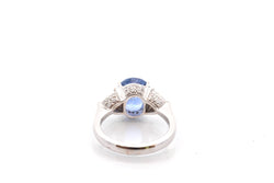 Bague Trilogie en or blanc, saphir et diamants