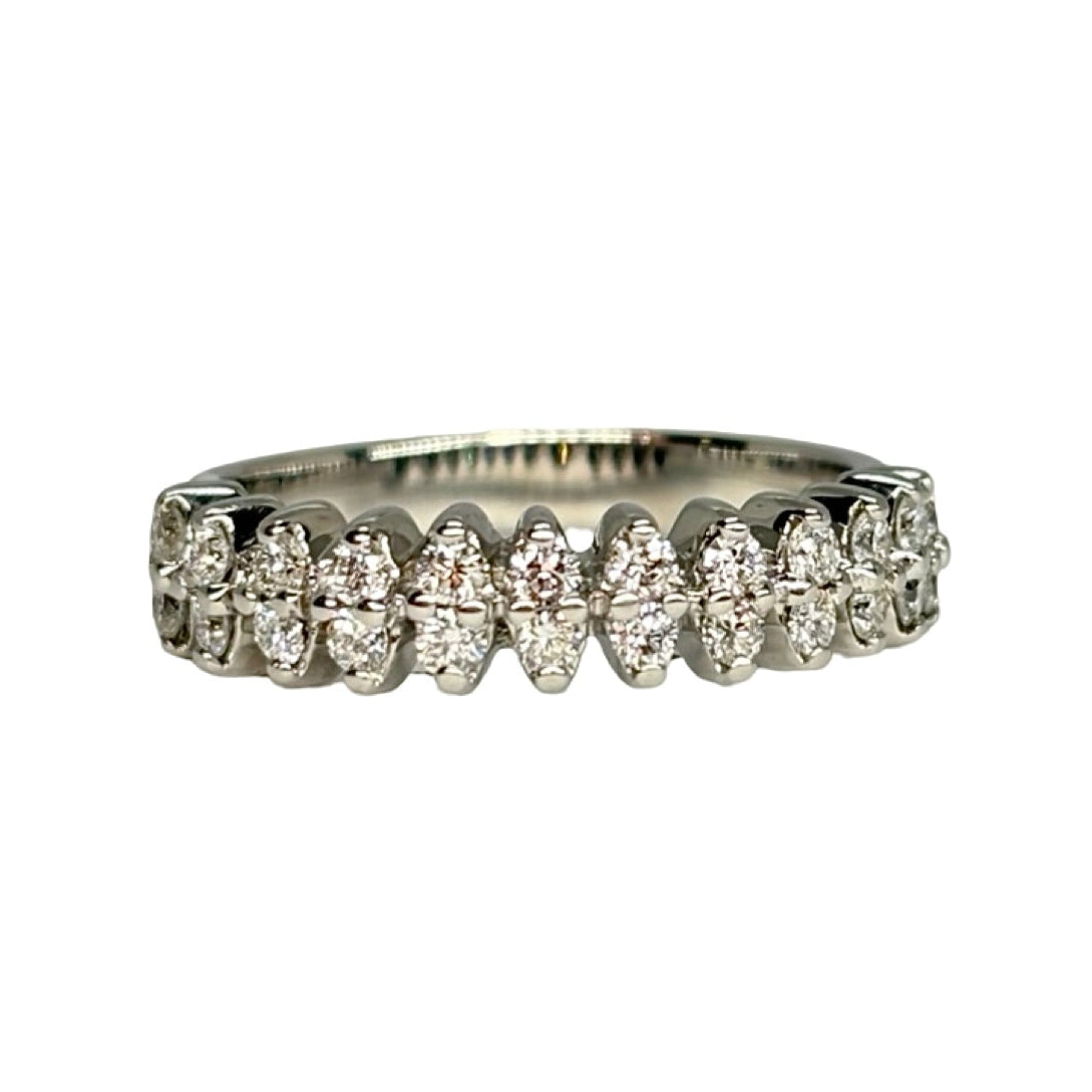 White Gold and Diamond Wedding Band
